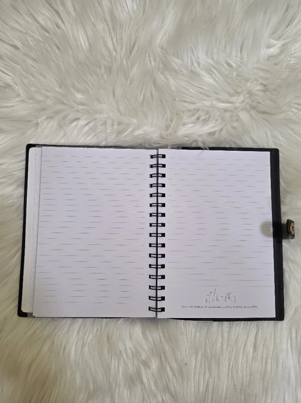 New Coach Glovetanned Leather Black Turnlock Notebook